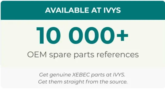 EN - Get it from the source one-panel infographic IVYS OEM parts inventory. The panel highlights more than 10,000 available OEM part references.